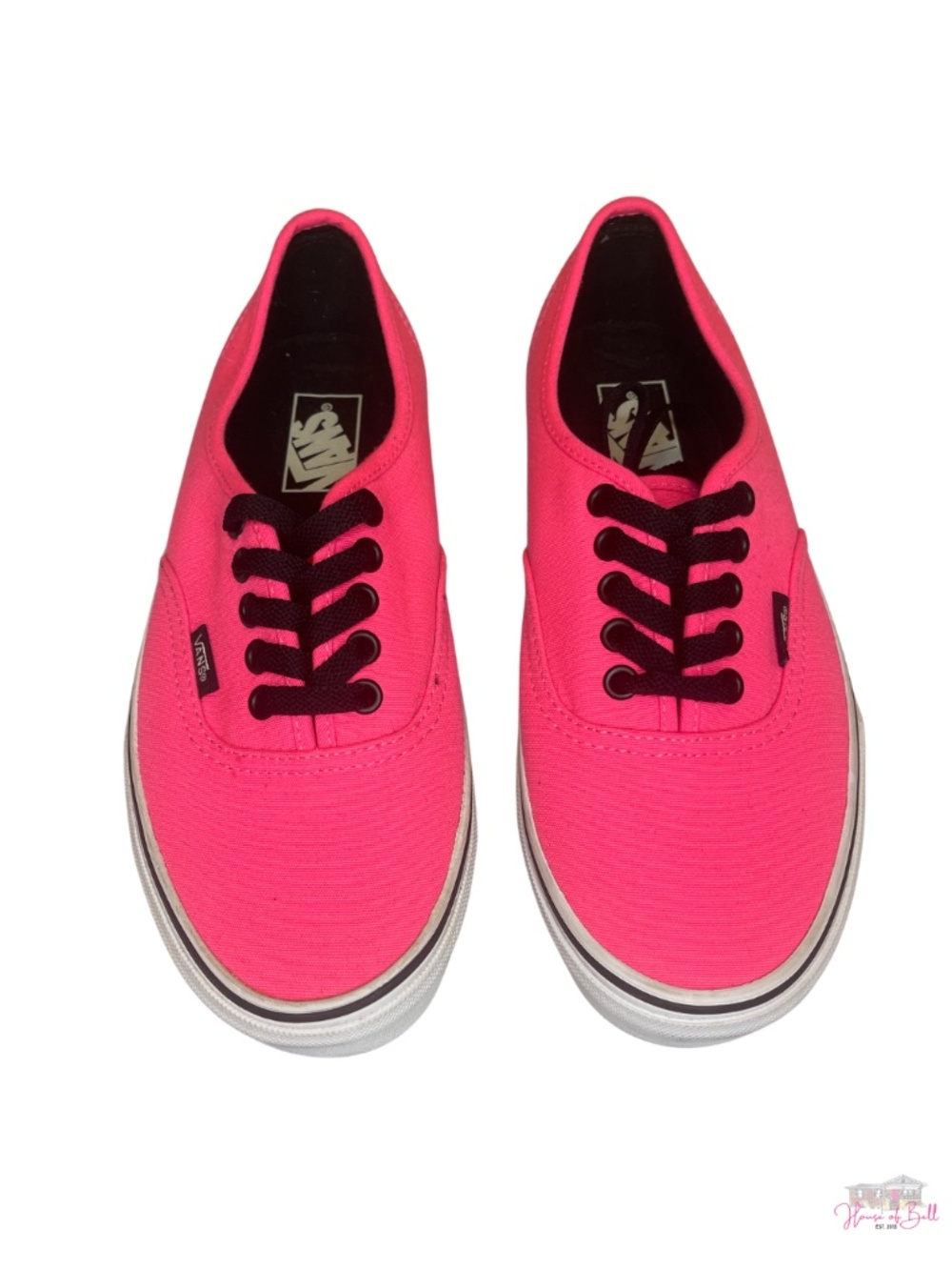 Vans Authentic Neon Hot Pink Canvas Low Top Skate Shoes Mens 7.5 / Womens 9